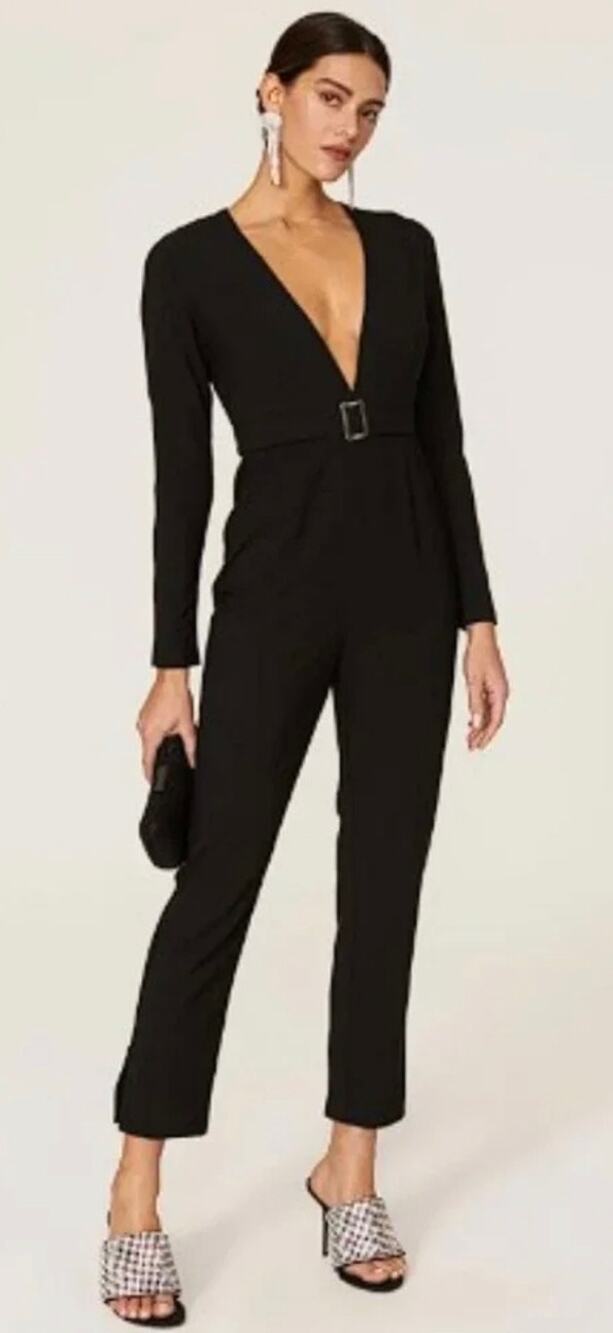 Hutch Black Deep V Neck Jumpsuit 6
